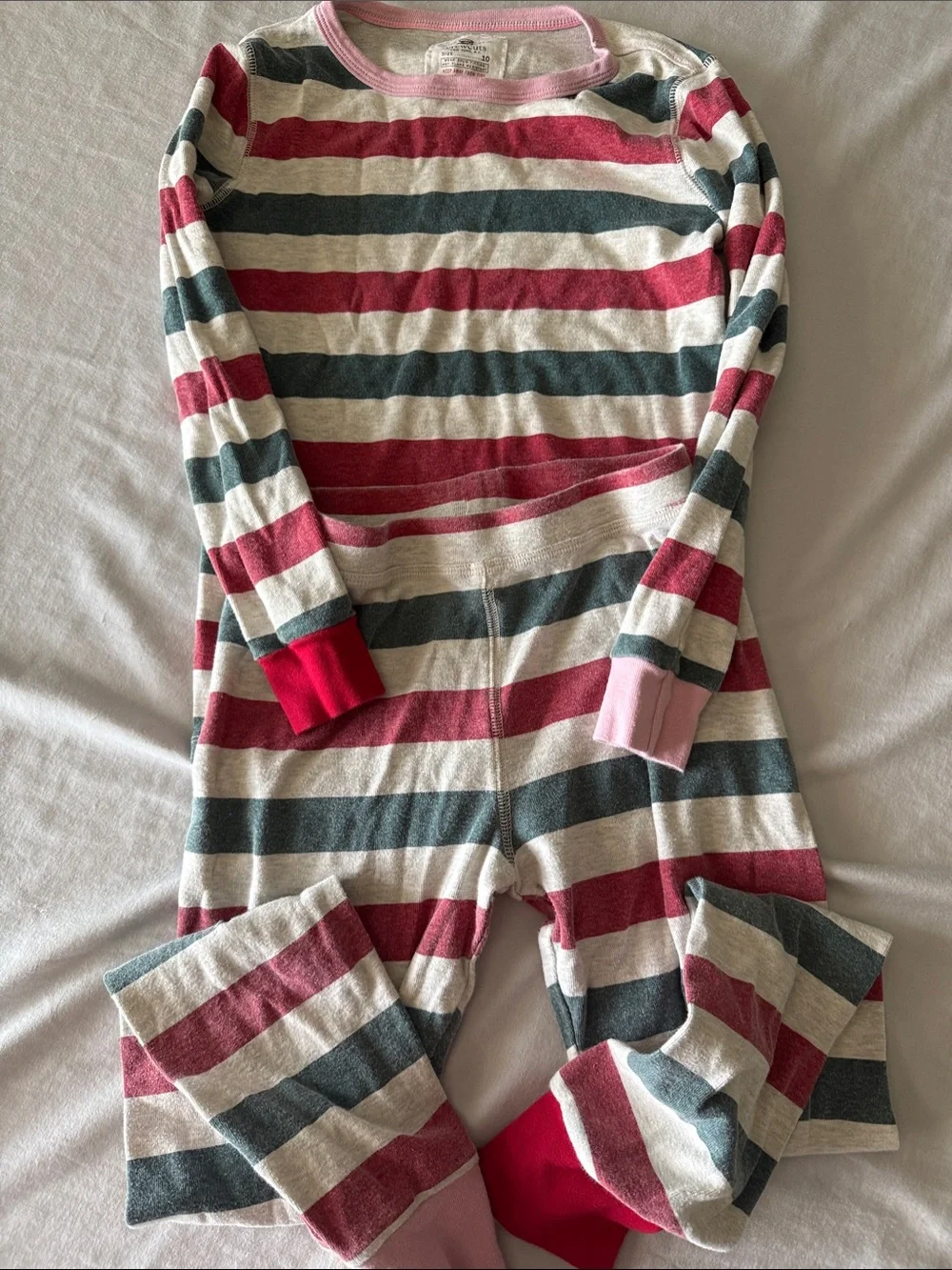 Crewcuts Striped Two-Piece Long Sleeve Pajama Set
